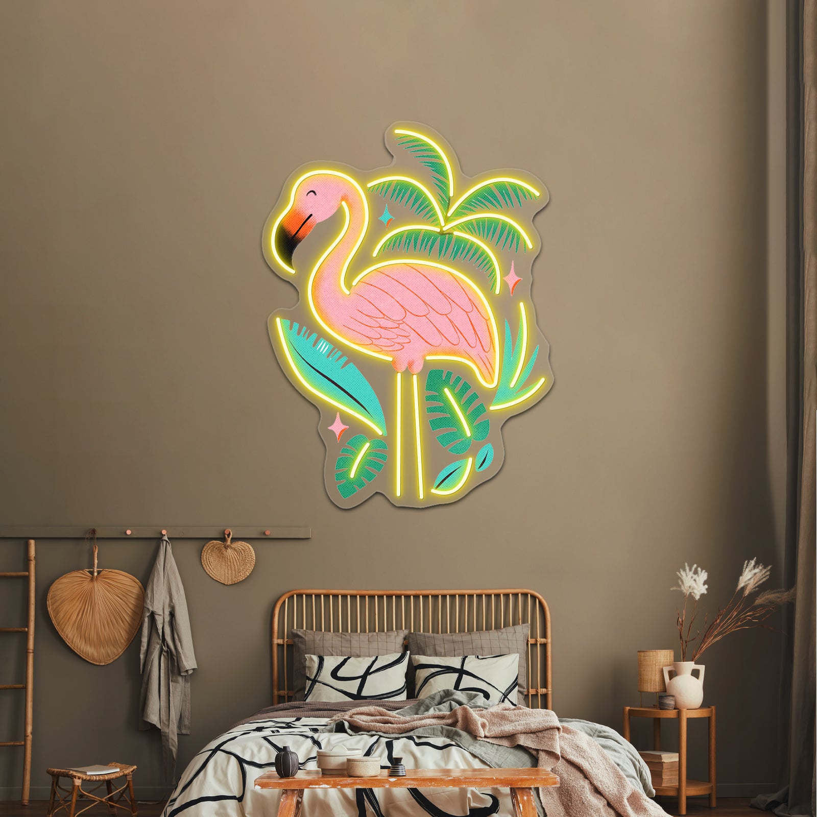 Spring Flamingo Artwork Neon Sign Artwork For Sale | Shineneon