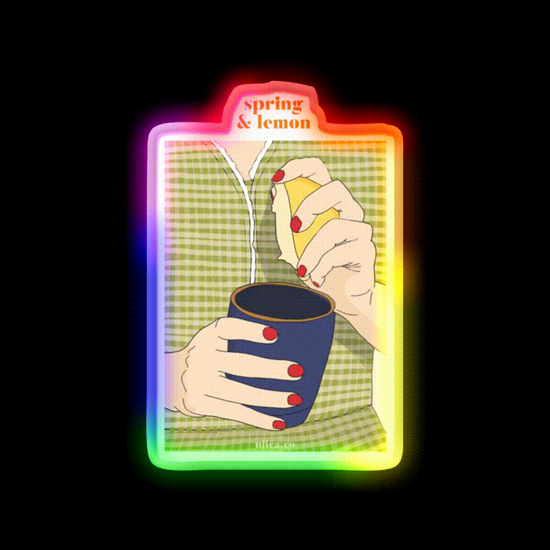 Spring Lemon Nail Salon Led Neon Sign Rgb Color - LED neon sign close-up detail