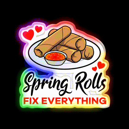 Spring Rolls Fix Everything Led Neon Sign Chinese Food Rgb Color - LED neon sign close-up detail