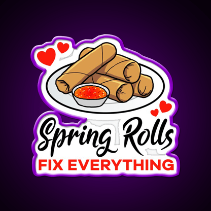Spring Rolls Fix Everything Led Neon Sign Chinese Food Rgb Color - Shineneon
