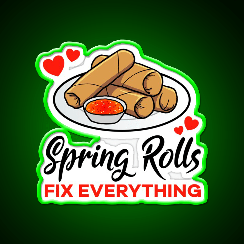 Spring Rolls Fix Everything Led Neon Sign Chinese Food Rgb Color - Shineneon