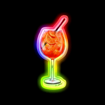 Spritz Cocktail Bar Decor Led Neon Sign Rgb Color - LED neon sign close-up detail