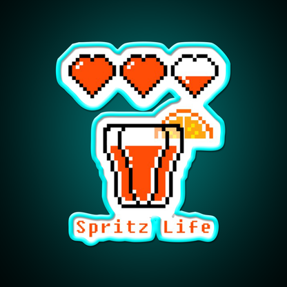 Spritz Life Cocktail Bar Decor Led Neon Sign Rgb Color - Size and dimension reference