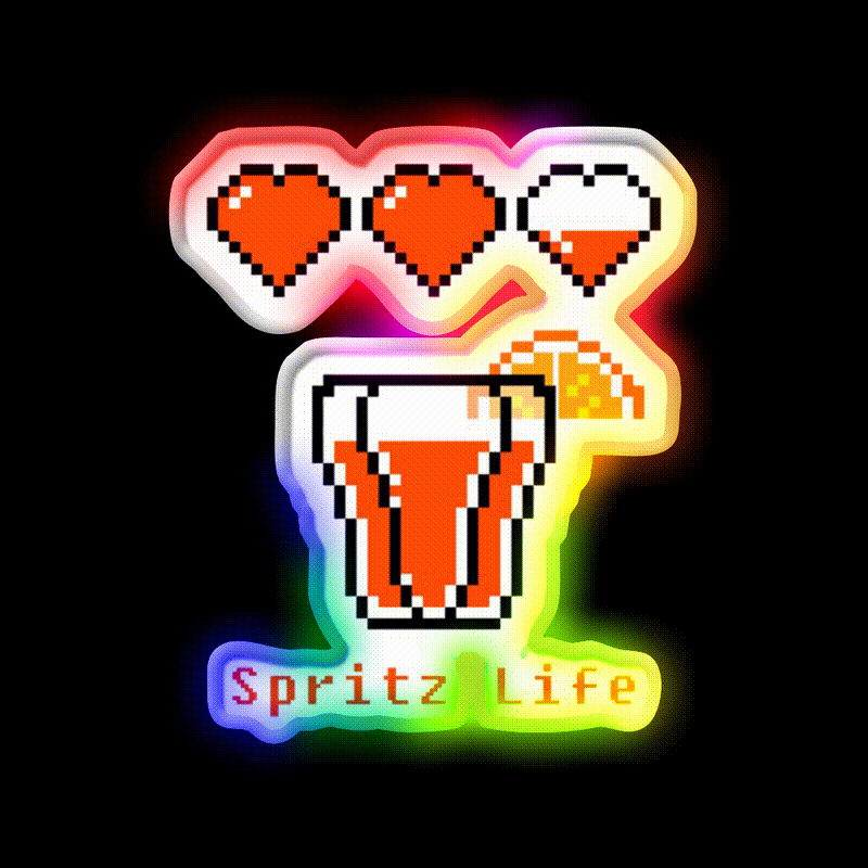 Spritz Life Cocktail Bar Decor Led Neon Sign Rgb Color - LED neon sign close-up detail