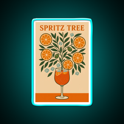 Spritz Tree Cocktail Art Print Cocktail Bar Decor Led Neon Sign Rgb Color - Size and dimension reference