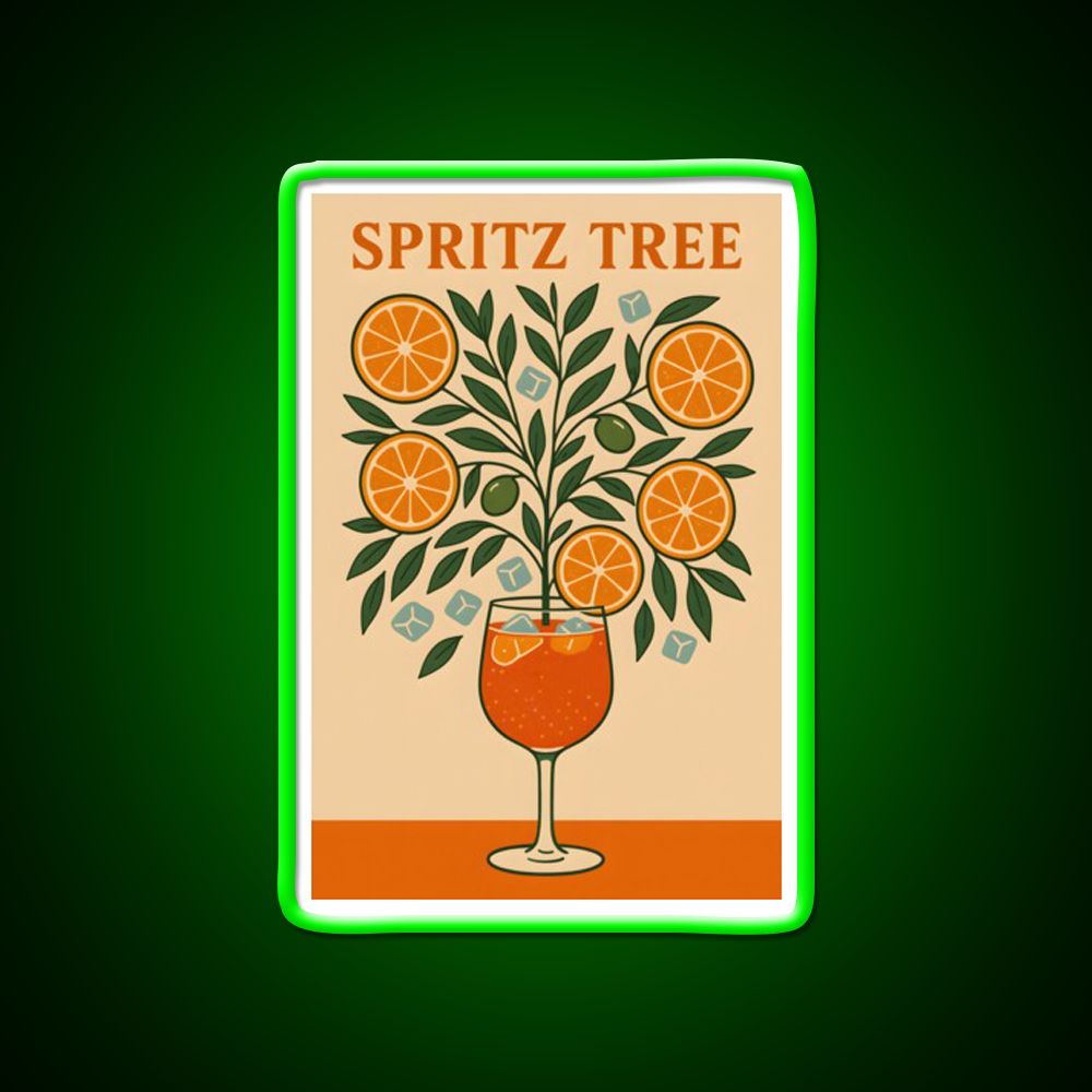 Spritz Tree Cocktail Art Print Cocktail Bar Decor Led Neon Sign Rgb Color - LED neon sign view 8