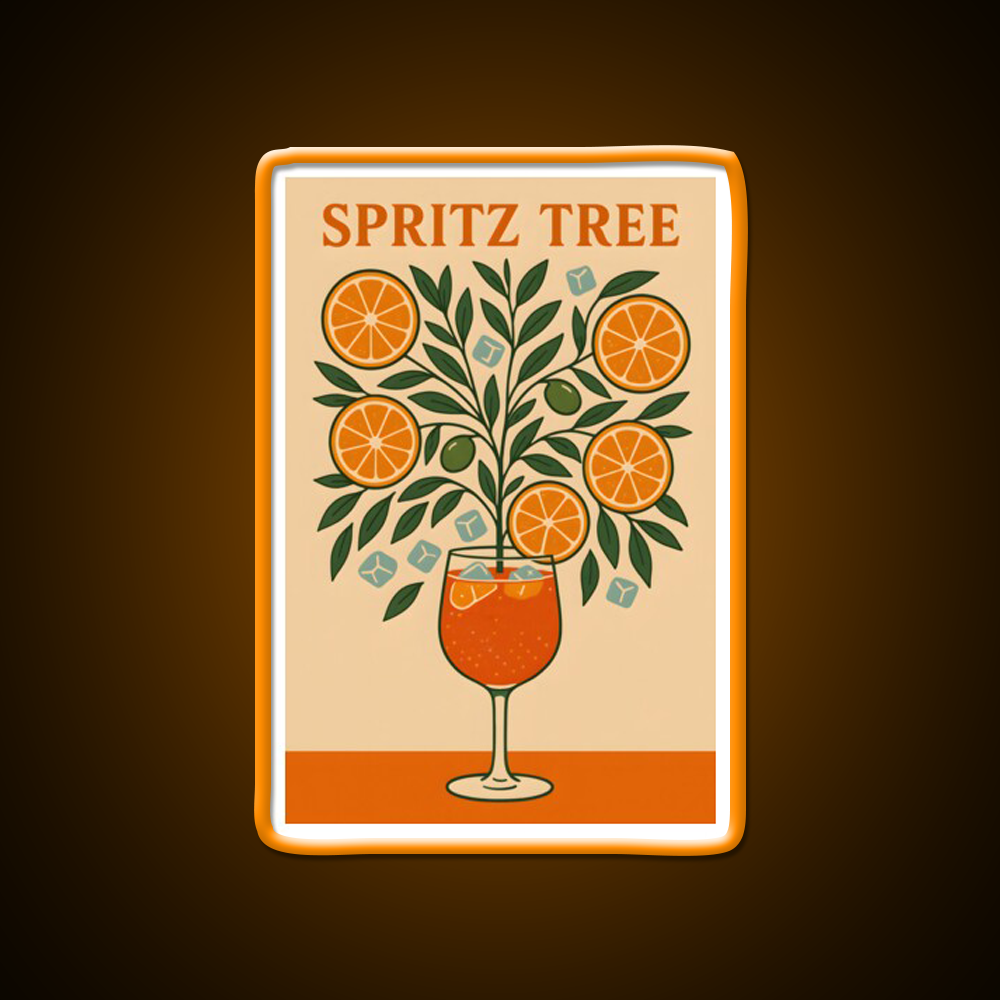 Spritz Tree Cocktail Art Print Cocktail Bar Decor Led Neon Sign Rgb Color - LED neon sign view 6