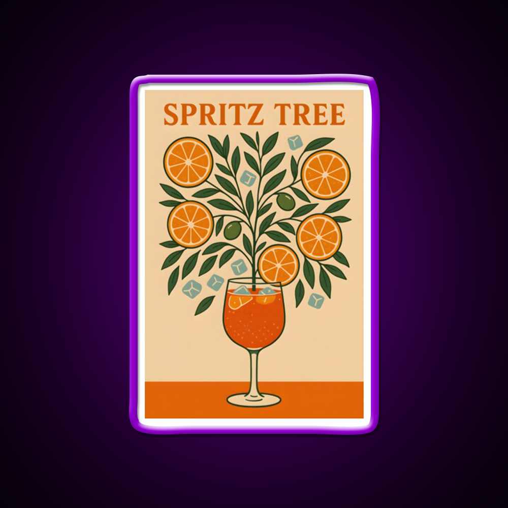 Spritz Tree Cocktail Art Print Cocktail Bar Decor Led Neon Sign Rgb Color - LED neon sign view 9