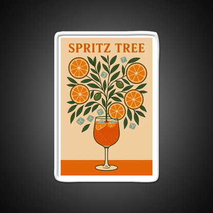 Spritz Tree Cocktail Art Print Cocktail Bar Decor Led Neon Sign Rgb Color - Shineneon