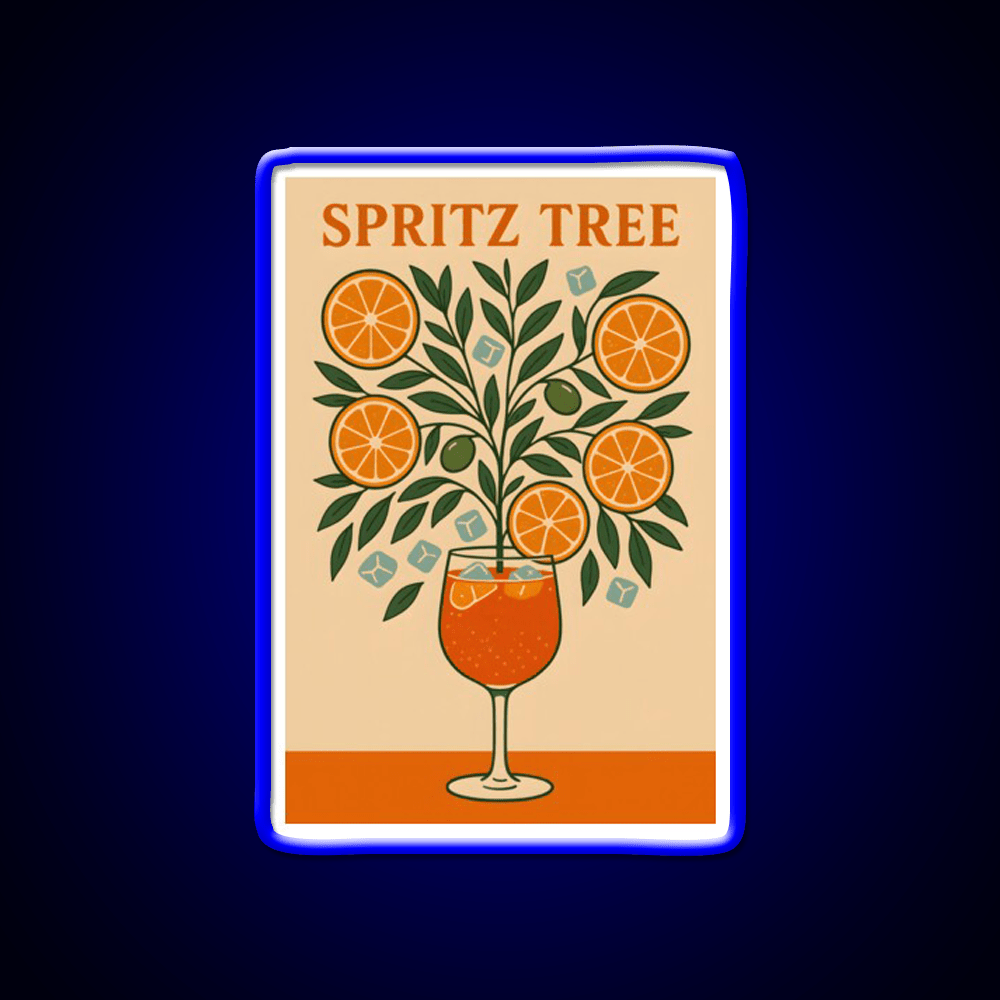 Spritz Tree Cocktail Art Print Cocktail Bar Decor Led Neon Sign Rgb Color - Shineneon