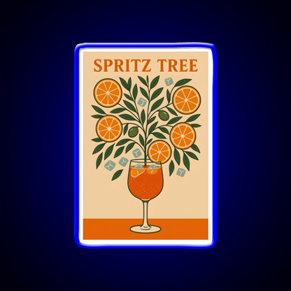 Spritz Tree Cocktail Art Print Cocktail Bar Decor Led Neon Sign Rgb Color - Shineneon