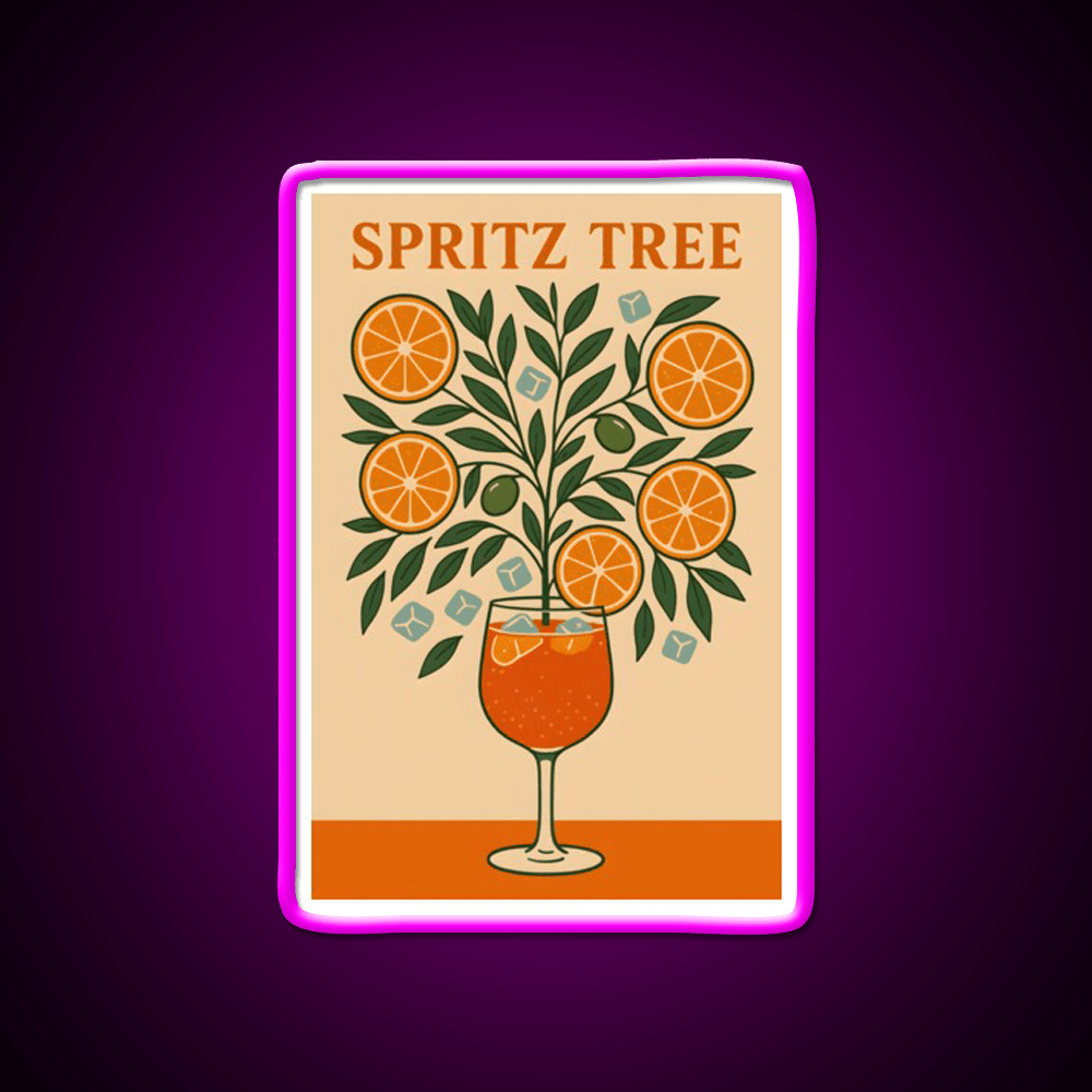 Spritz Tree Cocktail Art Print Cocktail Bar Decor Led Neon Sign Rgb Color - Shineneon