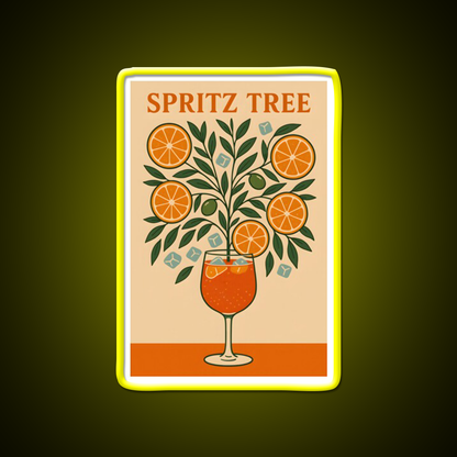 Spritz Tree Cocktail Art Print Cocktail Bar Decor Led Neon Sign Rgb Color - LED neon sign view 7