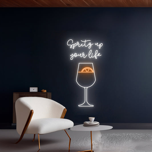 Spritz Up Your Life Neon Light Wine Bar Pub Room Wall Decor