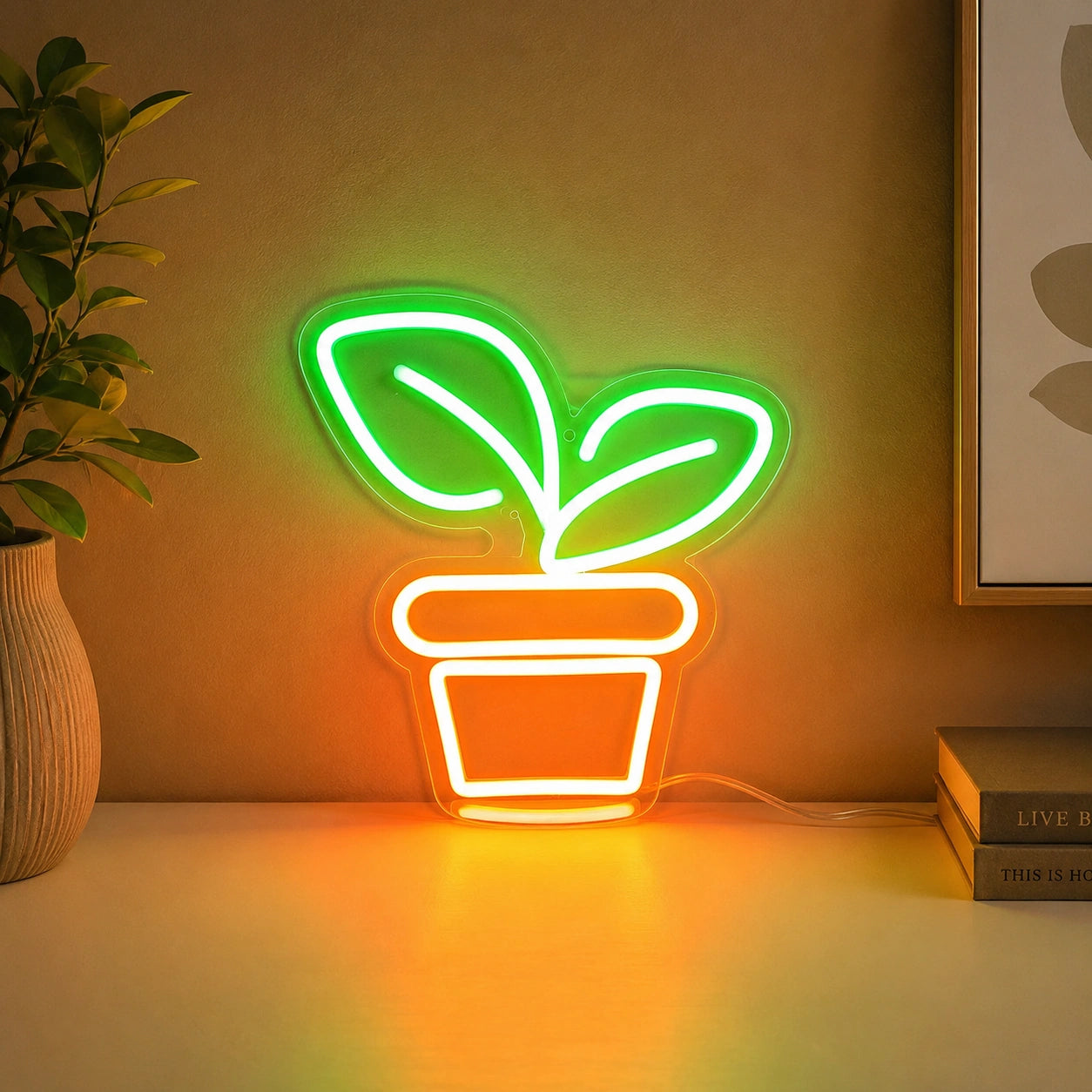 Sprout Pot Neon Sign LED Neon Sign high-converting product image