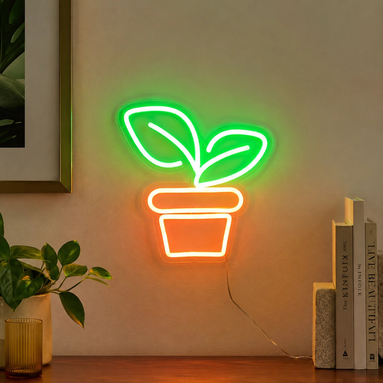 Sprout Pot Neon Sign LED Neon Sign real lifestyle scene