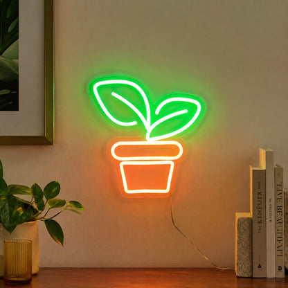 Sprout Pot Neon Sign LED Neon Sign real lifestyle scene