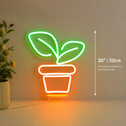 Sprout Pot Neon Sign LED Neon Sign size image
