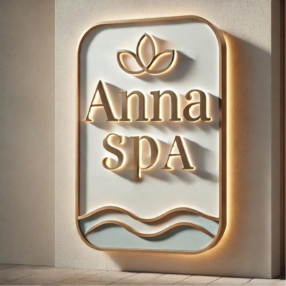 Square Anna Spa 3D Backlit Channel Letters Led Light Sign - Shineneon