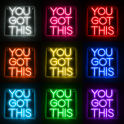 Square Wall Decor LED Neon Sign color grid