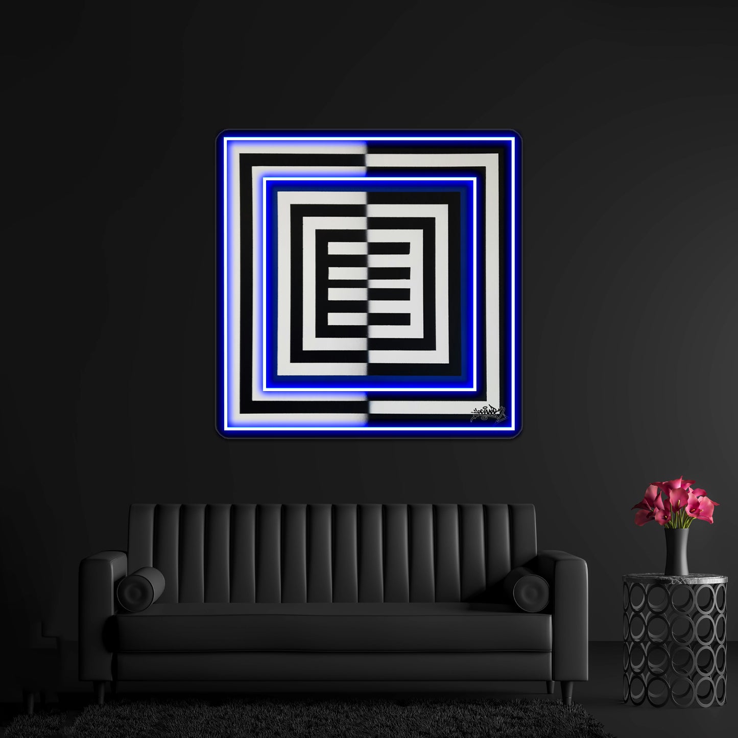 Squares Of Esone Abstract Urban Graffiti Street Style Wall Artwork Neon Signs