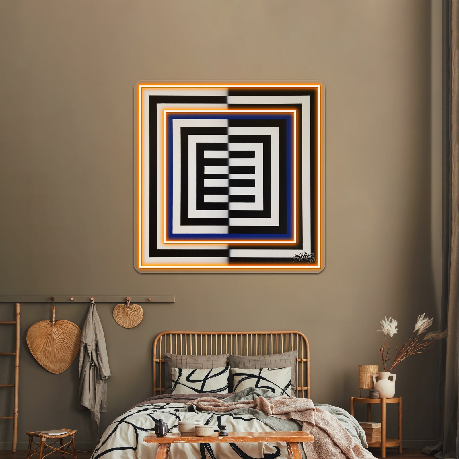 Squares Of Esone Abstract Urban Graffiti Street Style Wall Artwork Neon Signs | Shineneon