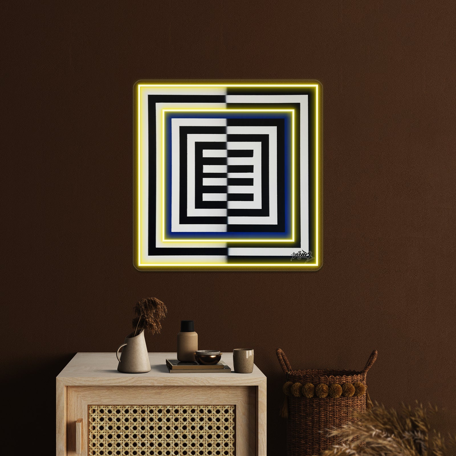 Squares Of Esone Abstract Urban Graffiti Street Style Wall Artwork Neon Signs | Shineneon