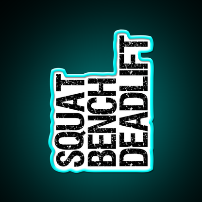 Squat Bench Deadlift Vertical Powerlifting Gym Fitness Led Neon Sign Rgb Color