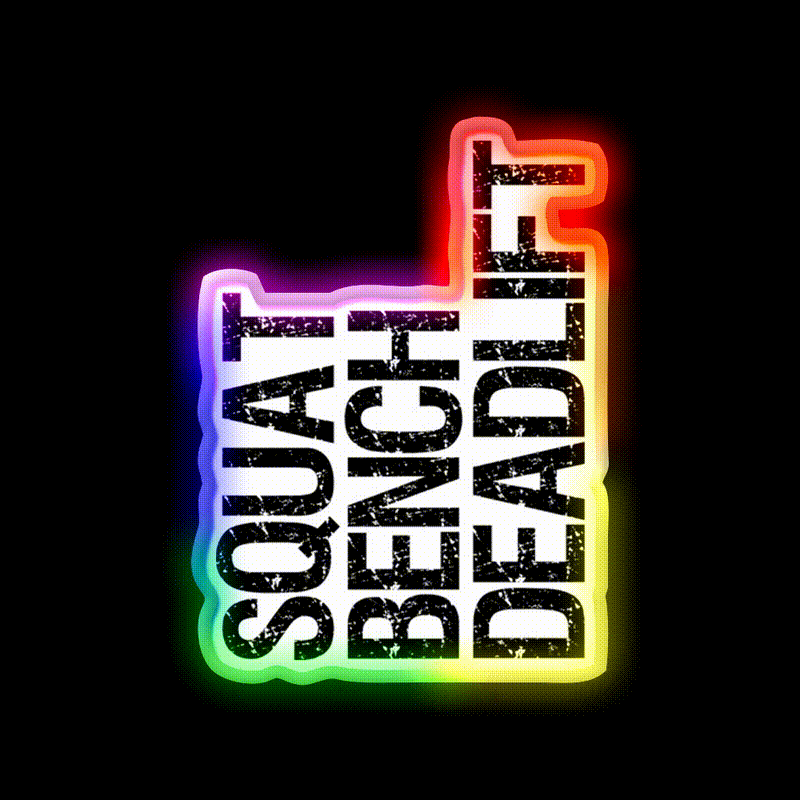 Squat Bench Deadlift Vertical Powerlifting Gym Fitness Led Neon Sign Rgb Color