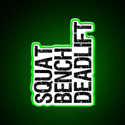 Squat Bench Deadlift Vertical Powerlifting Gym Fitness Led Neon Sign Rgb Color