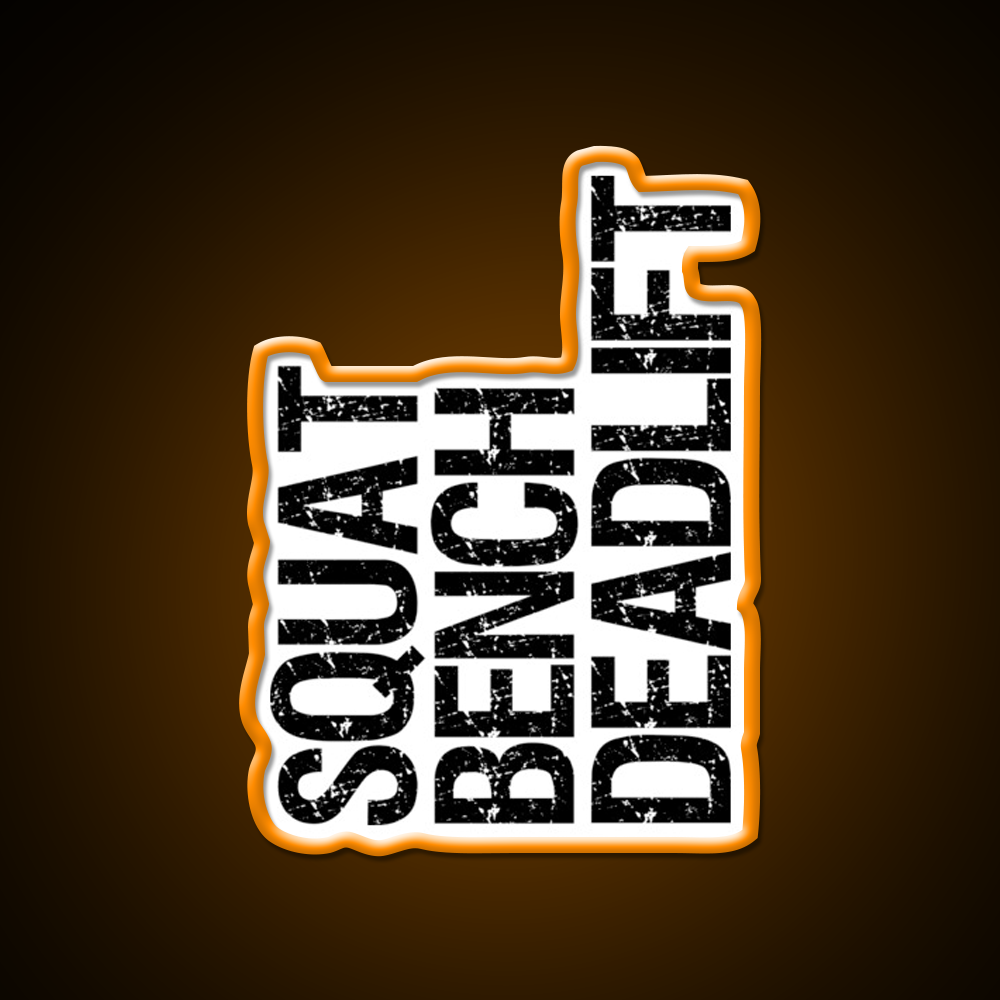 Squat Bench Deadlift Vertical Powerlifting Gym Fitness Led Neon Sign Rgb Color