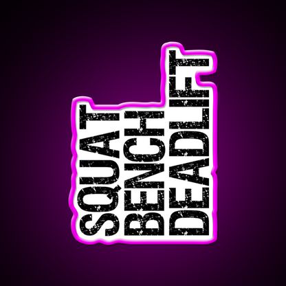 Squat Bench Deadlift Vertical Powerlifting Gym Fitness Led Neon Sign Rgb Color