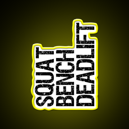 Squat Bench Deadlift Vertical Powerlifting Gym Fitness Led Neon Sign Rgb Color