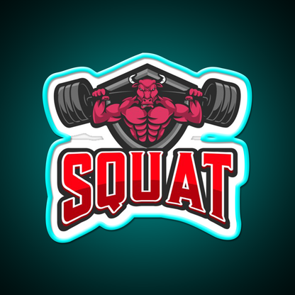 Squat Bull Gym Fitness Led Neon Sign Rgb Color