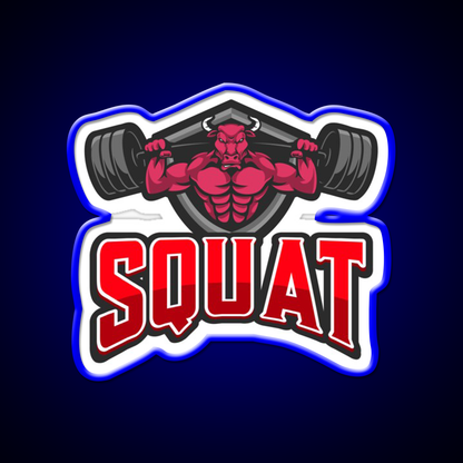 Squat Bull Gym Fitness Led Neon Sign Rgb Color