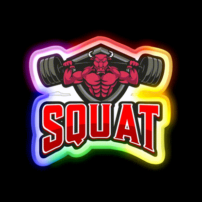Squat Bull Gym Fitness Led Neon Sign Rgb Color