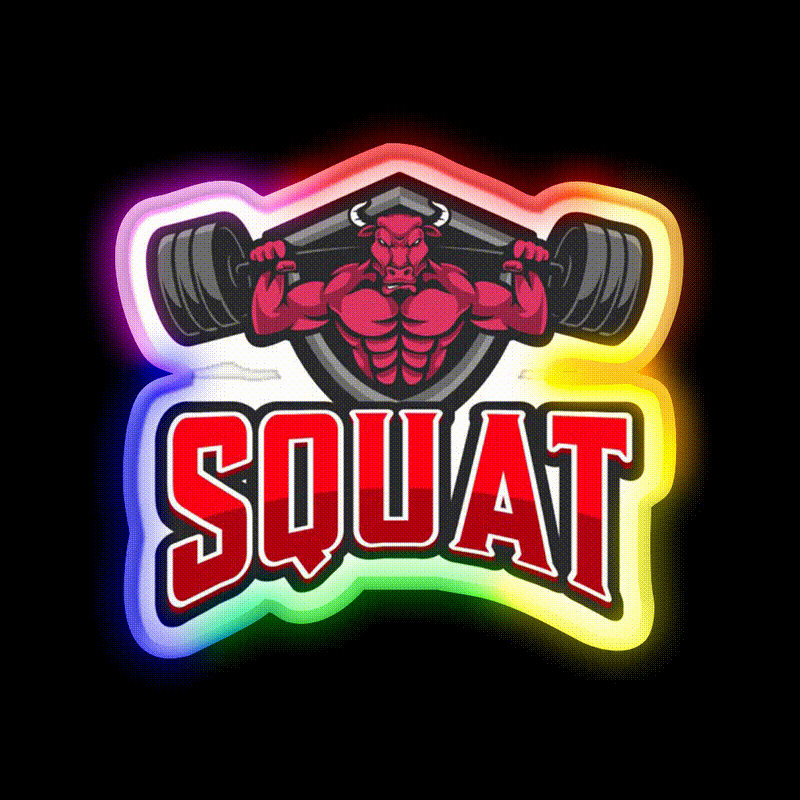 Squat Bull Gym Fitness Led Neon Sign Rgb Color