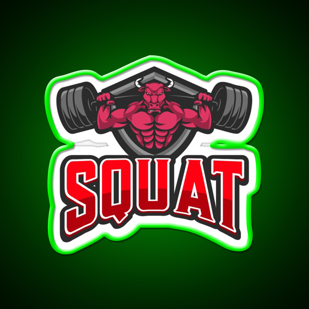 Squat Bull Gym Fitness Led Neon Sign Rgb Color