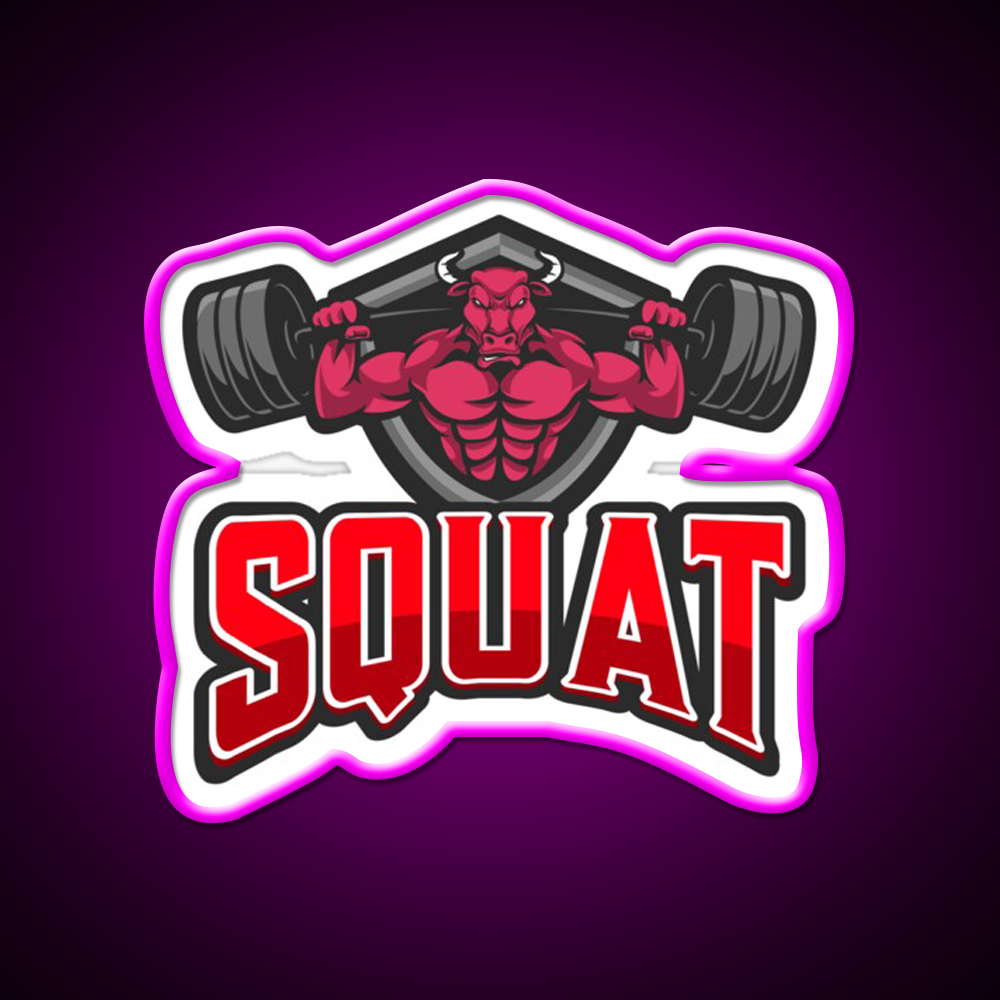 Squat Bull Gym Fitness Led Neon Sign Rgb Color