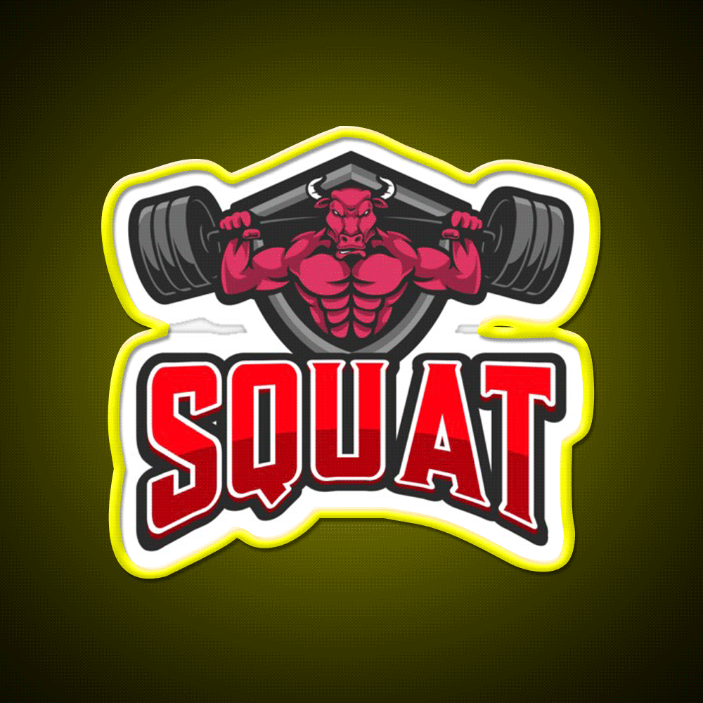 Squat Bull Gym Fitness Led Neon Sign Rgb Color