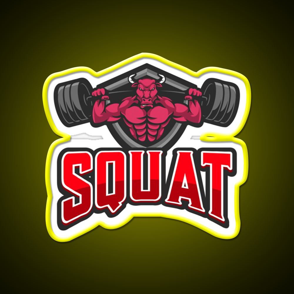 Squat Bull Gym Fitness Led Neon Sign Rgb Color