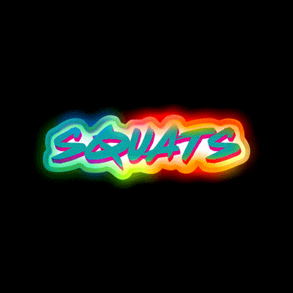 Squats Gym Fitness Led Neon Sign Rgb Color