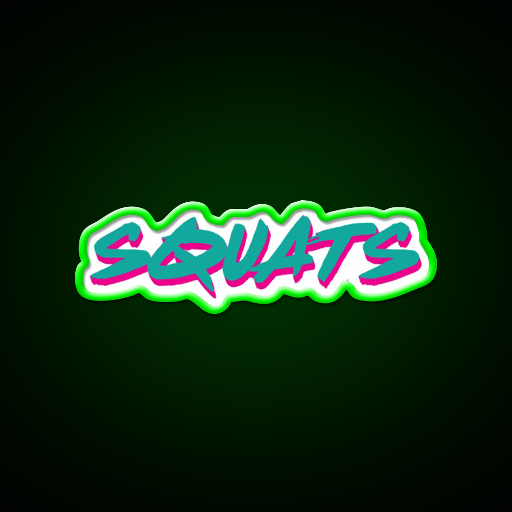 Squats Gym Fitness Led Neon Sign Rgb Color