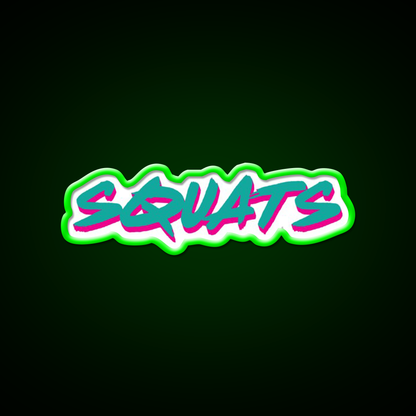 Squats Gym Fitness Led Neon Sign Rgb Color