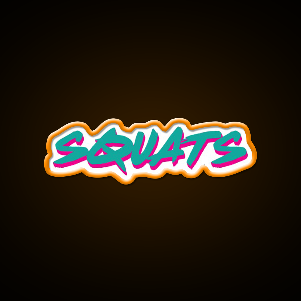 Squats Gym Fitness Led Neon Sign Rgb Color