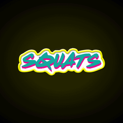 Squats Gym Fitness Led Neon Sign Rgb Color