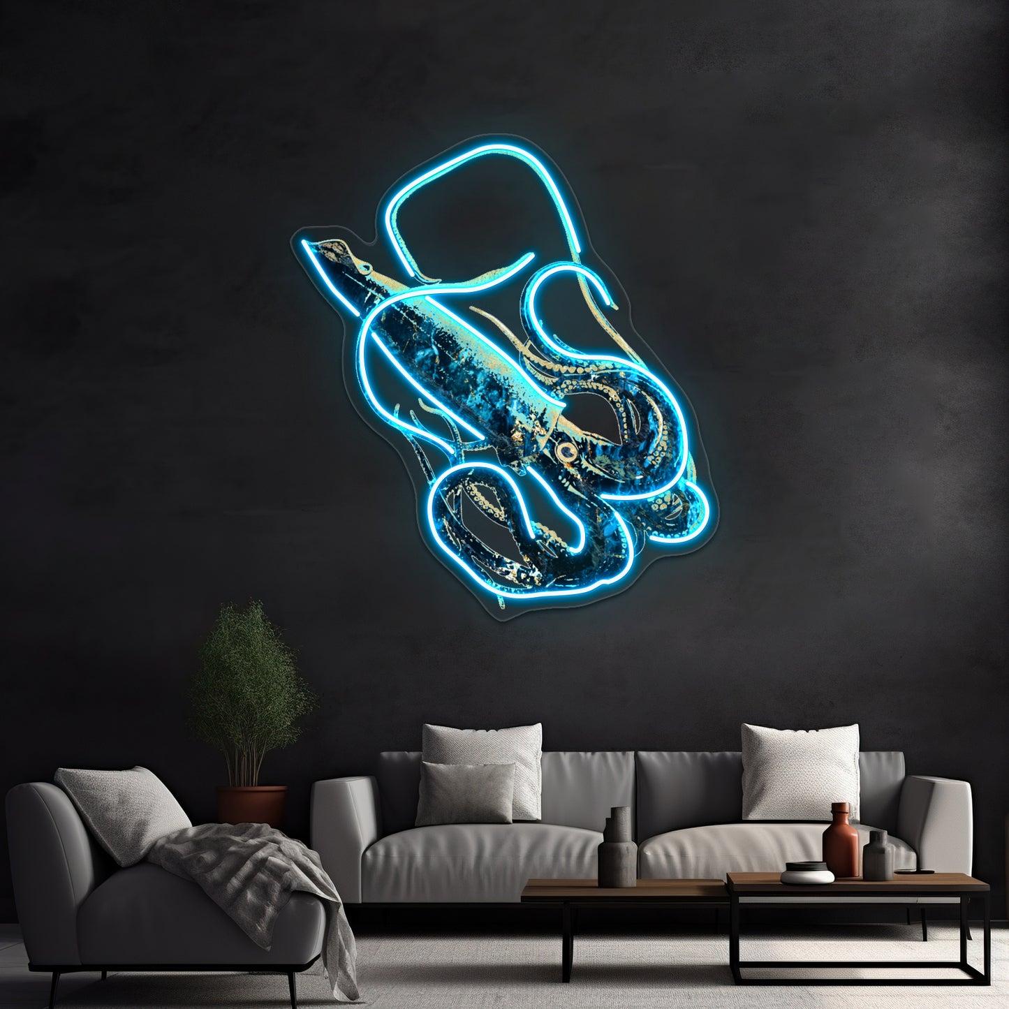 Squid Mysterious Deep Sea Creature Wall Artwork Neon Signs