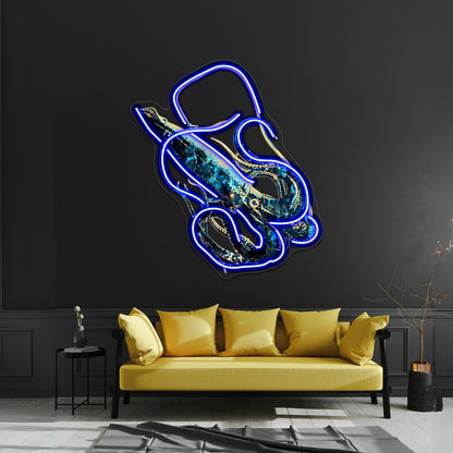 Squid Mysterious Deep Sea Creature Wall Artwork Neon Signs