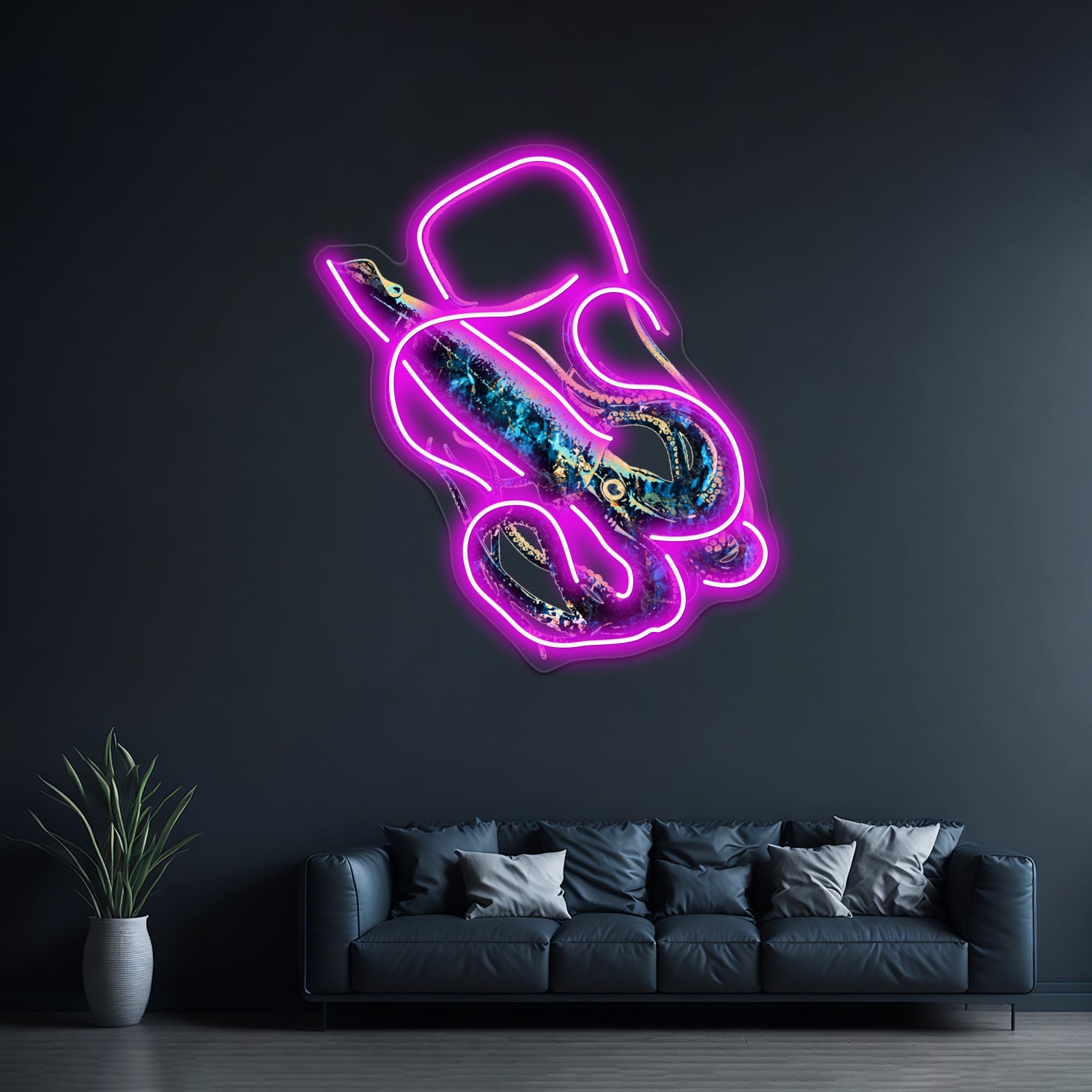Squid Mysterious Deep Sea Creature Wall Artwork Neon Signs | Shineneon