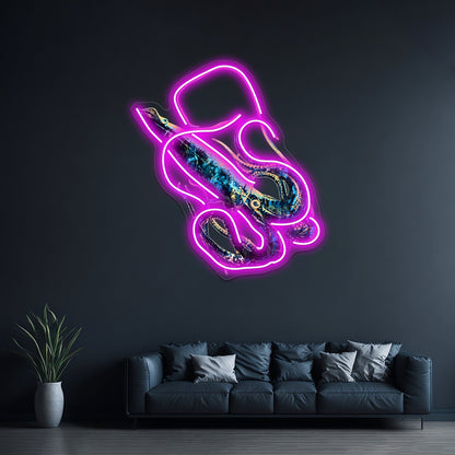 Squid Mysterious Deep Sea Creature Wall Artwork Neon Signs